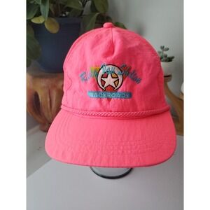 Vintage 90s Ricky Van Shelton Backroads Pink Neon Cap Rope Snapback Hat